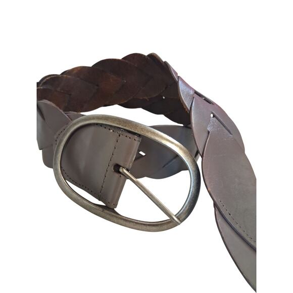 2" Braided  Leather Women's size M/L Chunky Y2K Casual Belt Western Prep Career - Picture 8 of 11